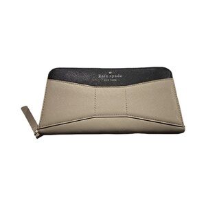 kate spade Two-Tone Taupe and Black Zip Wallet